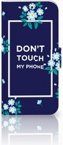 Geschikt voor Samsung Galaxy A5 2017 Bookcase Hoesje Flowers Blue DTMP