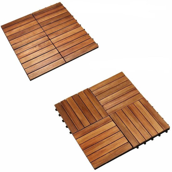 Hardhouten terrastegel 24mm 50x50cm | latdikte ca. 12mm | Bakker dé Houthandel