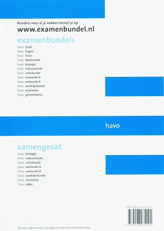 Examenbundel Havo Natuurkunde 9789006074291 O.G. Krant Boeken