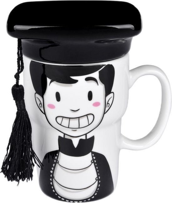 Uatt Graduation - Beker - Geslaagd - Jongen - Zwart/Wit