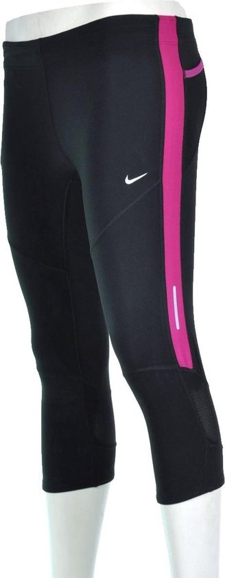 Bloedbad Extreem belangrijk Ik geloof Nike Tech Capri - Sportbroek - Dames - Zwart/Fuchsia - Maat XL | bol.com