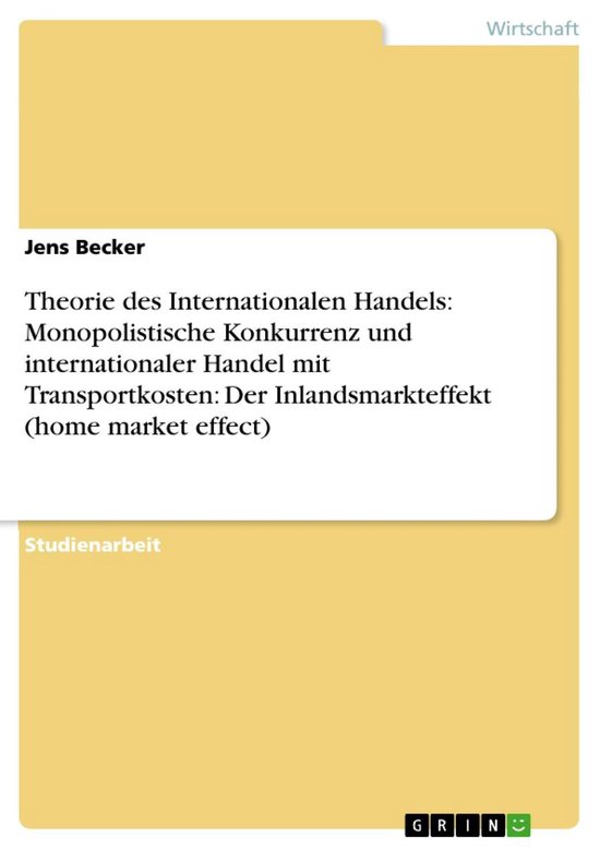 Theorie des Internationalen Handels: Monopolistische Konkurr ... - cover