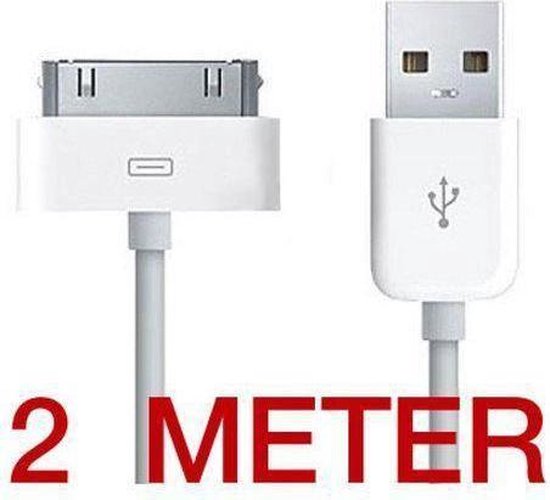Parelachtig Beginner kolonie 2 Meter USB kabel snoer voor iPhone 4 / 4s/ iPad/ iPod | bol.com