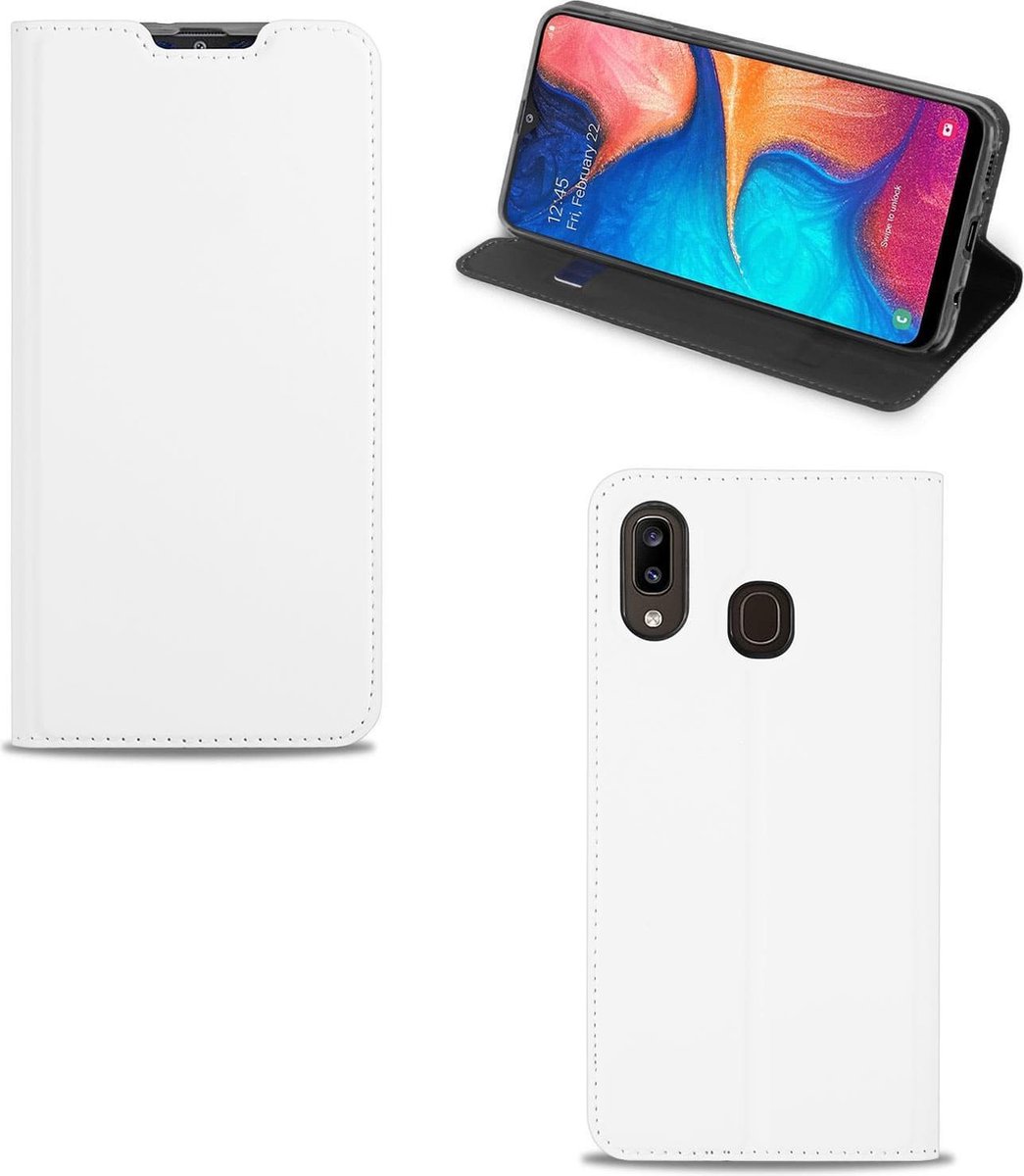 Book Case voor Samsung Galaxy A30 Hoesje Wit met Pashouder