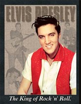 Elvis Presley, The King of Rock 'n' Roll, Metalen wandbord 31.5x41.5cm