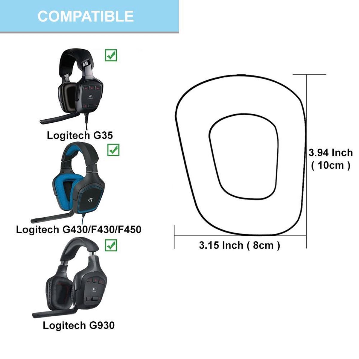 MMOBIEL Koptelefoon oorkussens earpads geschikt voor: Logitech G35 G930 G430  F430 F450... | bol.com