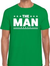 The Man tekst t-shirt groen heren L