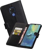 Zakelijke Book Case Telefoonhoesje Geschikt voor de Huawei Mate 20 X - Portemonnee Hoesje - Pasjeshouder Wallet Case - Zwart