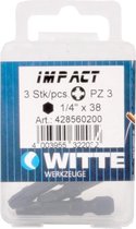 Witte Impact kruiskop bit - PZ 3 - per 3 verpakt
