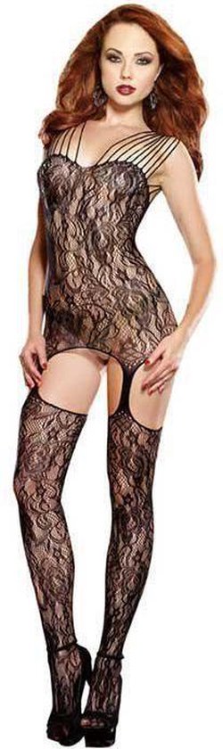 Foto: Dreamgirl lingerie sekstuigje stretch kant jarretelle bodystocking