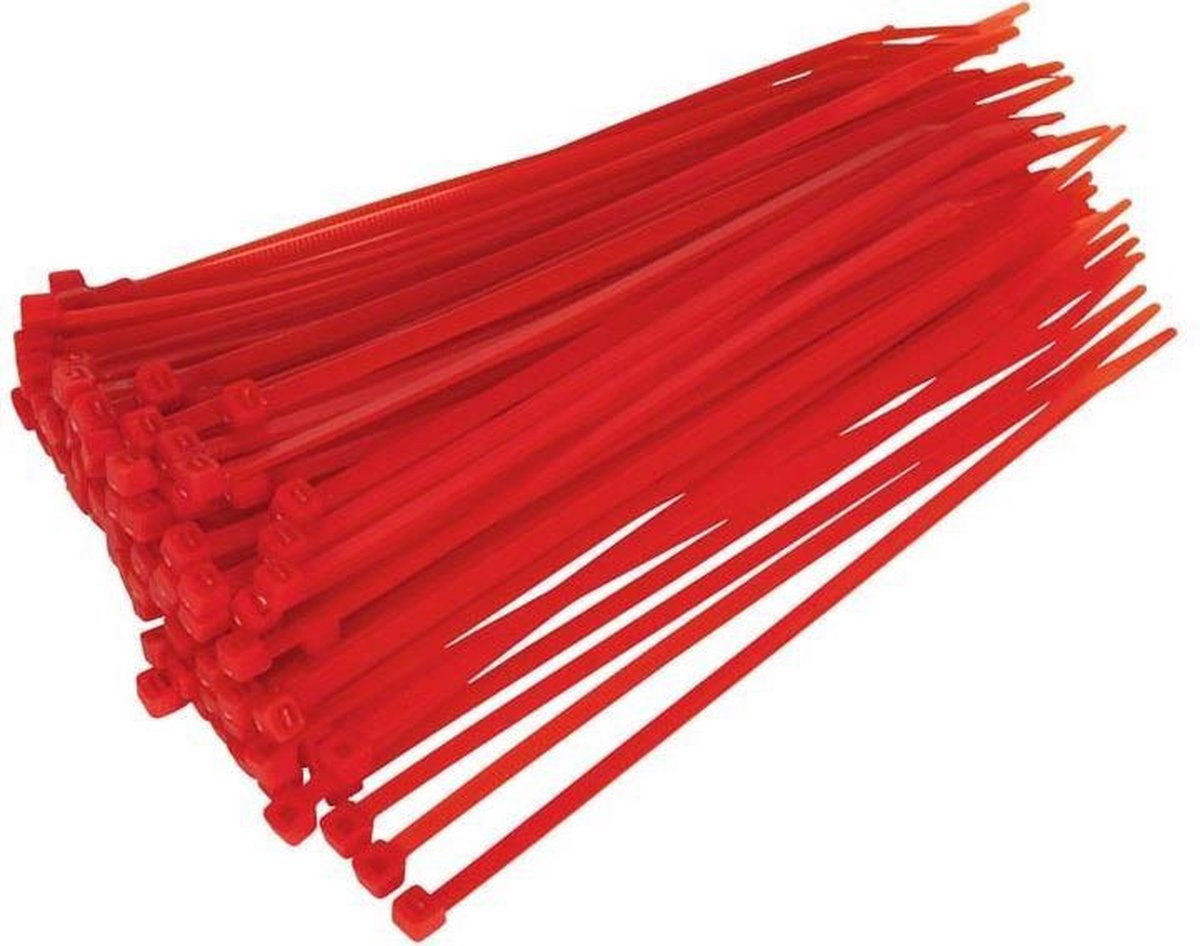 Kabelbinders Tie-Wraps 120x2.5mm Rood