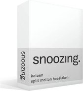 Snoozing - Katoen - Split - Molton - Hoeslaken - Lits-jumeaux - 180x200 cm - Wit