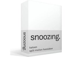 Snoozing - Katoen - Split - Molton - Hoeslaken - Lits-jumeaux - 180x200 cm - Wit