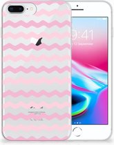 Geschikt voor Apple iPhone 7 Plus | 8 Plus TPU-silicone Hoesje Waves Roze