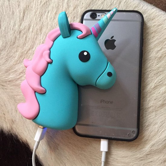 iPhone 5 Powerbank - Emoji - 2600 mAh - Unicorn Eenhoorn Blauw - Emoticon -  Externe... | bol.com