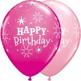 Roze Birthday Ballonnen 28cm- 25 stuks