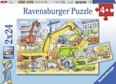Ravensburger puzzel Hard aan het werk - 2x24 stukjes - kinderpuzzel