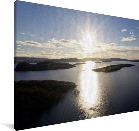 Le soleil brille sur le Loch Lomond en Ecosse Toile 120x80 cm - Tirage photo sur toile (Décoration murale salon / chambre)