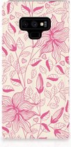 Samsung Galaxy Note 9 Uniek Standcase Hoesje Pink Flowers