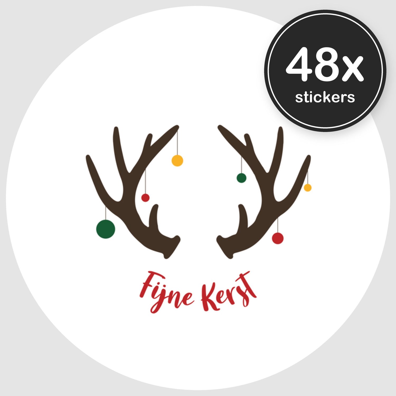 Sluitstickers Kerst - 48 stuks - Rond 30 mm - Kerststickers - Sluitzegel Kerstkaart - Design 017