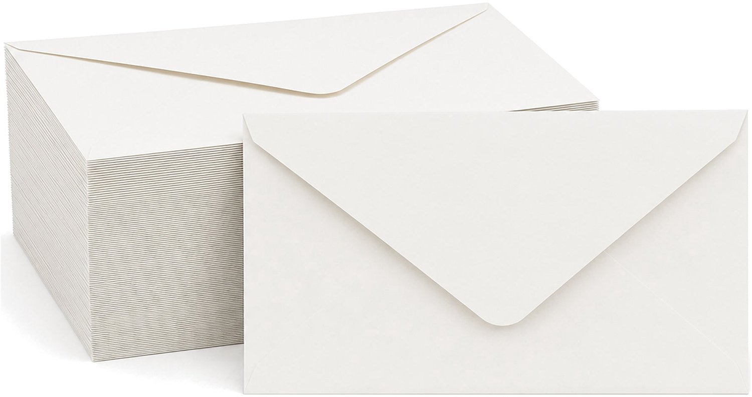 Enveloppen Gebroken Wit 14.1x25.1 cm - 500 stuks - 120 gram - Luxe Langwerpige Enveloppen - Premium Wenskaart Envelop
