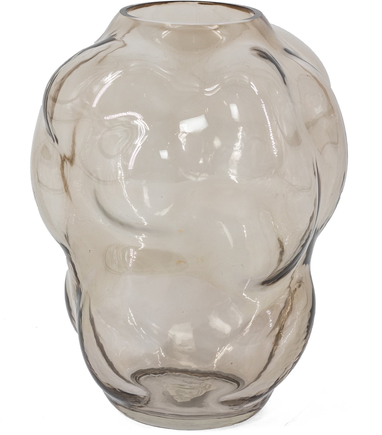 homebound by ky Glazen vaas bubbels zalm | glazen vaas | 18x18x25cm | stijlvolle vaas