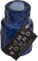 Glazen waxine- en kaarsenstandaard blauw