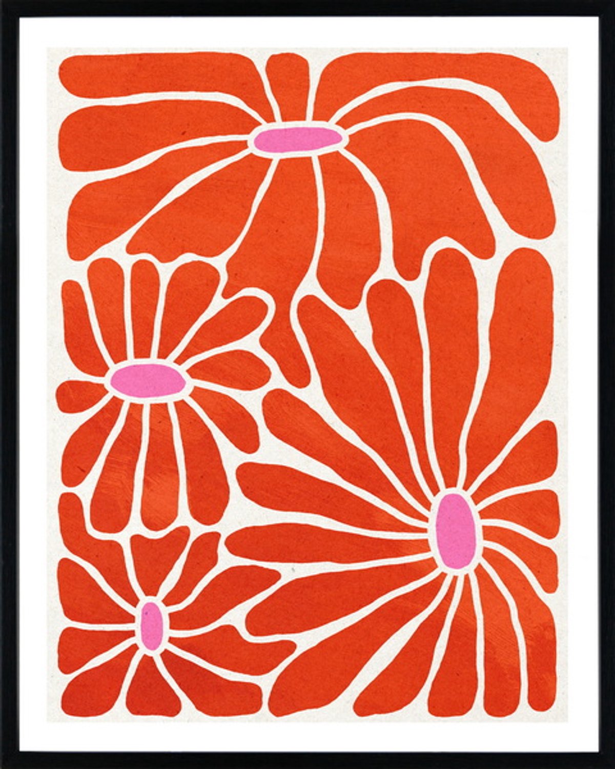 Poster in frame retro flowers 40x50cm