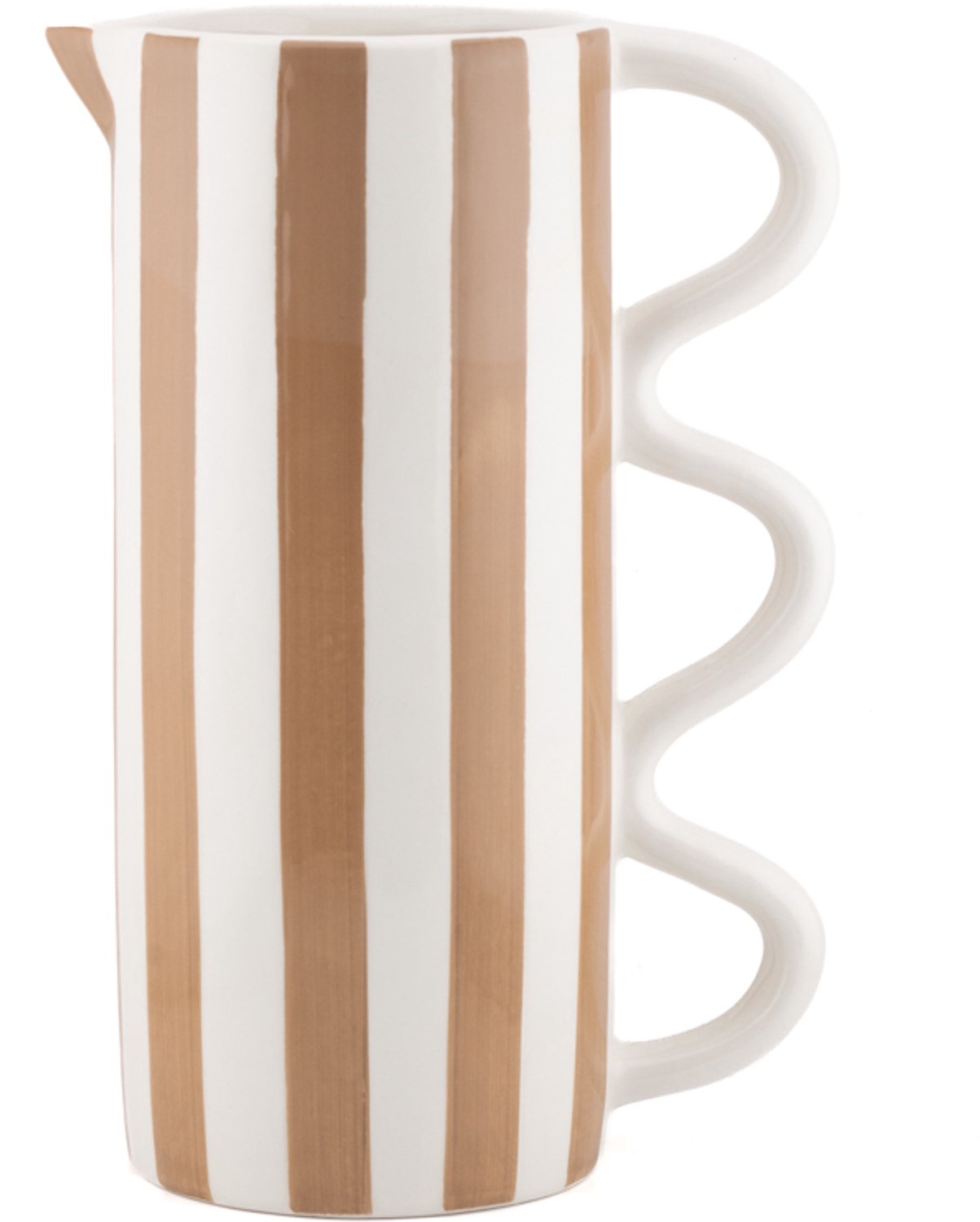 Aardewerk jug Stripe bruin