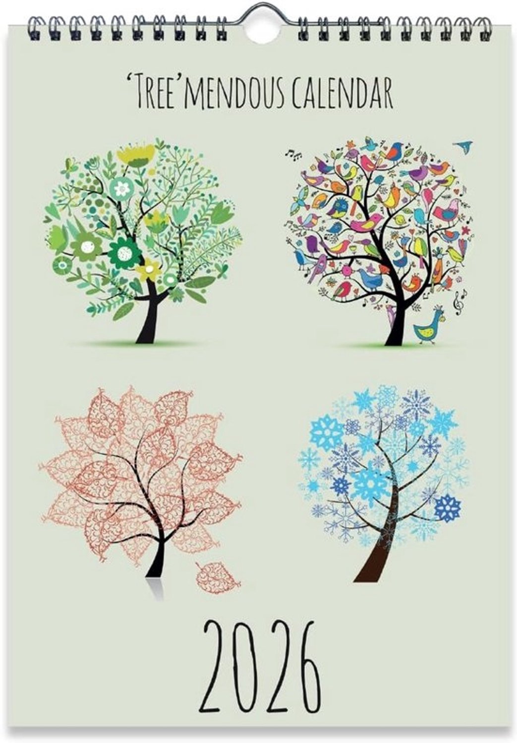 Kalender met kleurrijke bomen - Wandkalender en jaarplanner - Jaaroverzicht - Maand per pagina - A4-formaat - Veelkleurig