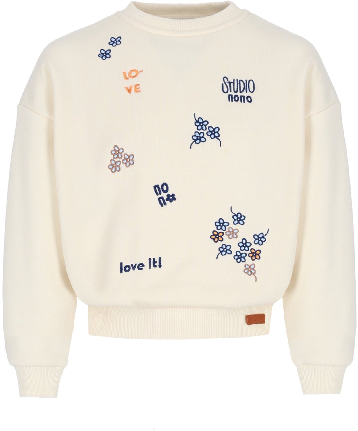 NONO - Konono soft furry sweater with embro - Pearled Ivory - Maat 122-128