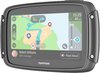 TomTom Rider 550 navigatiesysteem met kaartweergave en SMS-bericht.