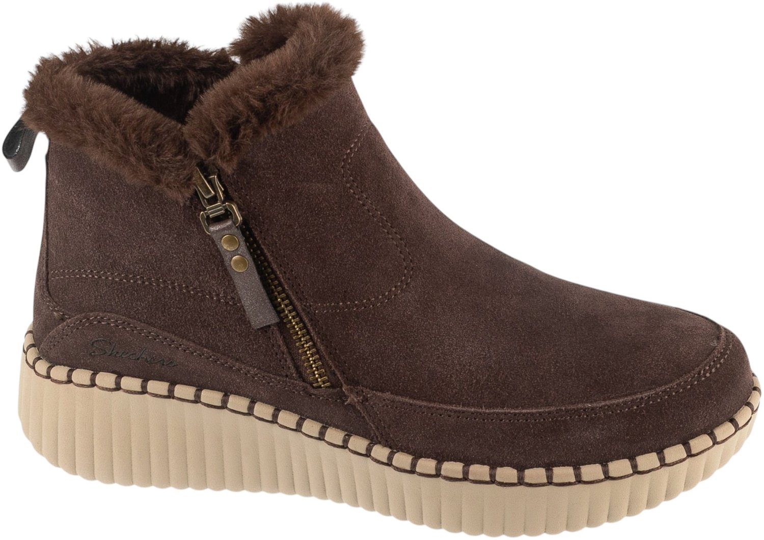 Skechers Wilshire Blvd Fresh Zip Vrouwen Laarzen Bruin