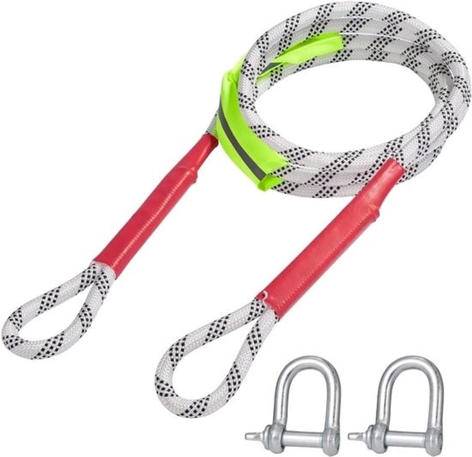 Autosleepkabel met beugel - Sleepriem voor noodgevallen - Voertuigen verplaatsen - Polyester - 3 meter 3 ton - Zwart
