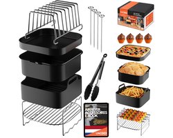 UNBOX Airfryer Accessoires - Geschikt voor Philips Airfryer, Ninja Airfryer XXL en Princess Airfryer XL - Accessoires Airfryer - Inclusief Airfryer Bakjes - Airfryer Bakvorm - e-Kookboek Airfryer Nederlands