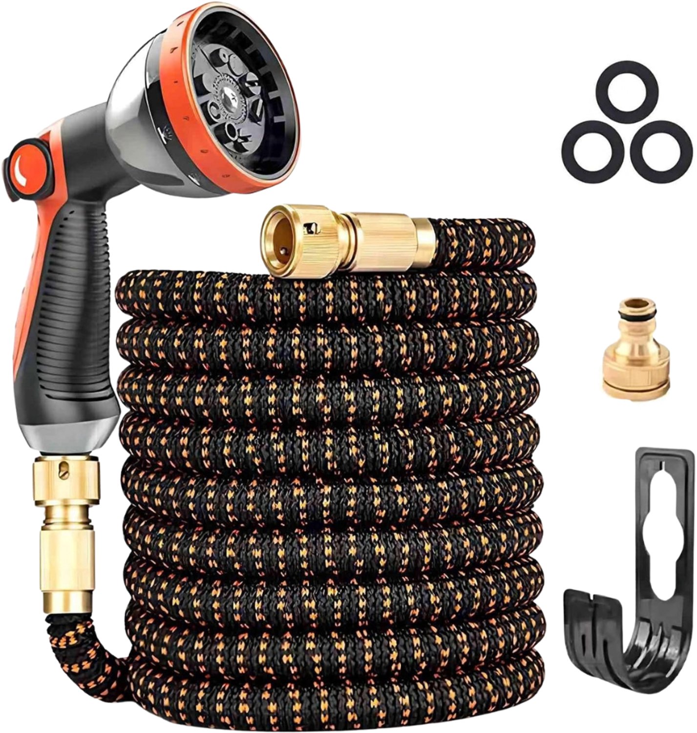 Verte - Flexibele Tuinslang - 15 M - Met 10 Sproeifuncties - 3/4" En 1/2" Metalen Koppelingen - 3450D-Weefsel - Tuinslang Die Niet Knikkt - Slang Voor Tuinieren En Schoonmaken - 3X - 5-15 M