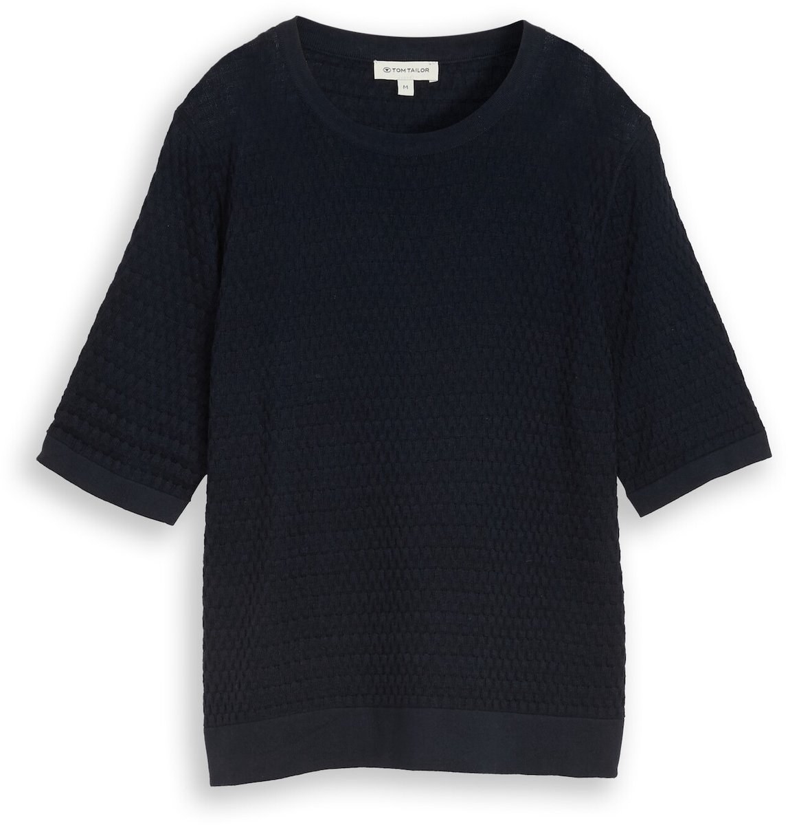 Tom Tailor - Gebreide trui van katoen - Maat XS - sky captain blue
