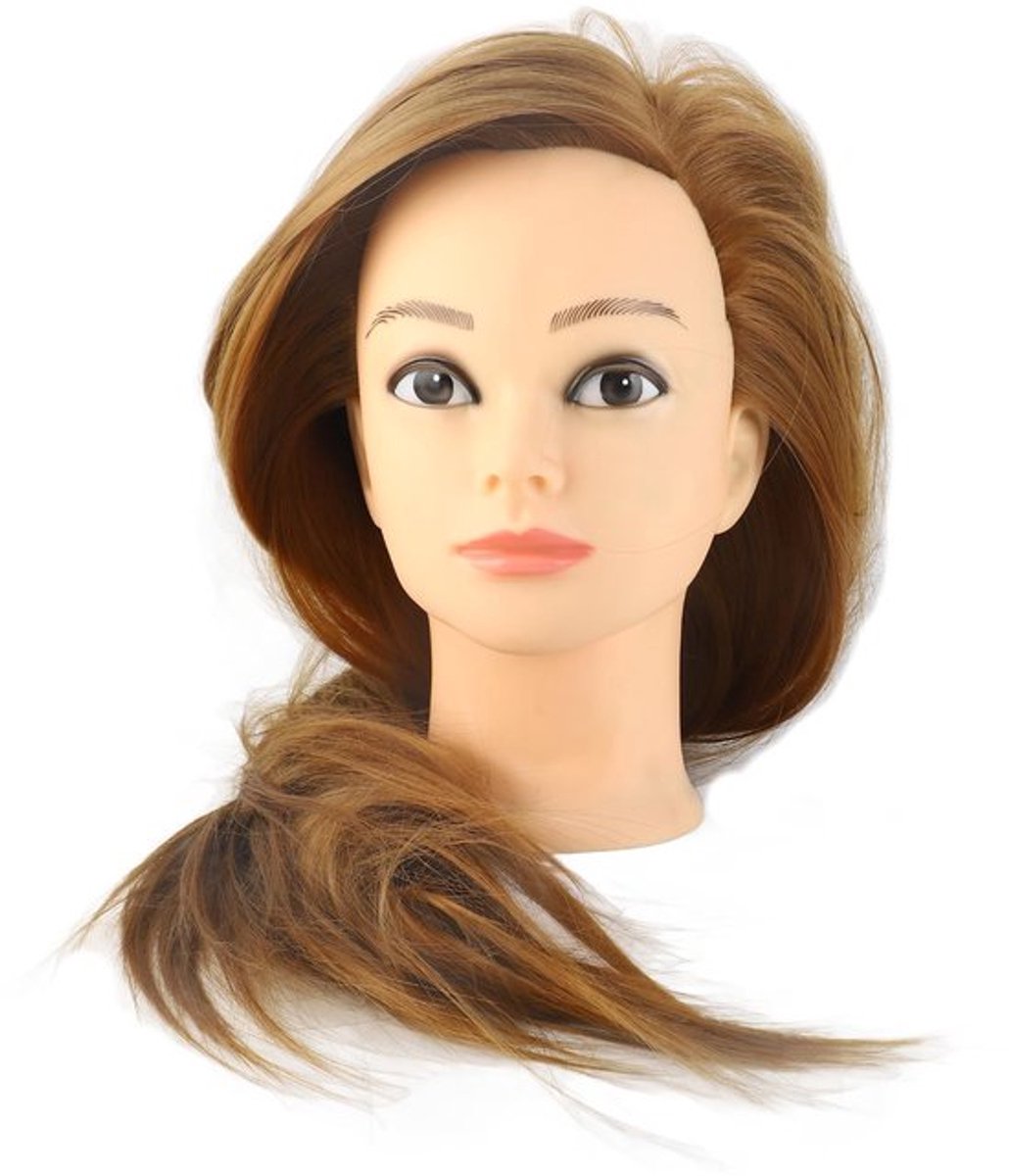 Dailygoods- Cosmetologie Poppenhoofd 25,6 Inch - Menselijk Haar - Haarstyling