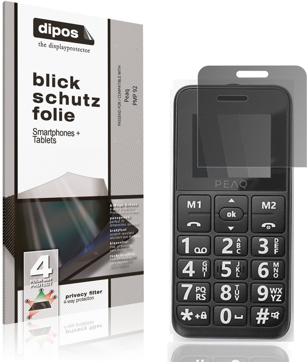 dipos – Matte Privacy Screenprotector geschikt voor Peaq PMP 92 | Anti-Spy Beschermfolie