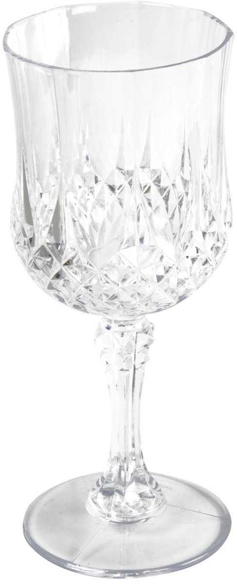 Bol.com alpina Plastic Wijnglazen Set 6 Stuks - Kunststof Wijn Glazen 200ml - Wijnglas met Kristaleffect - Plastic Bekers - Gesc... aanbieding