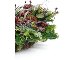 Mica Decorations Bodi Kerstkrans met Dennenappels - H11 x Ø40 cm - Bordeaux