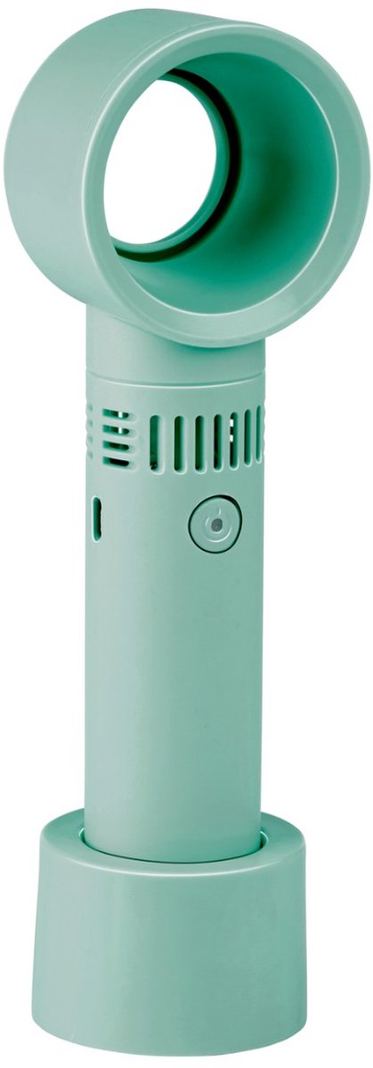 Lifetime Air Mini Ventilator Bladloos 3 Snelheden – Ventilator Bureau met USB Oplaadbaar – Tafelventilator Draagbaar – Mini Ventilator voor Op Reis – Staande Ventilator Compact – Groen