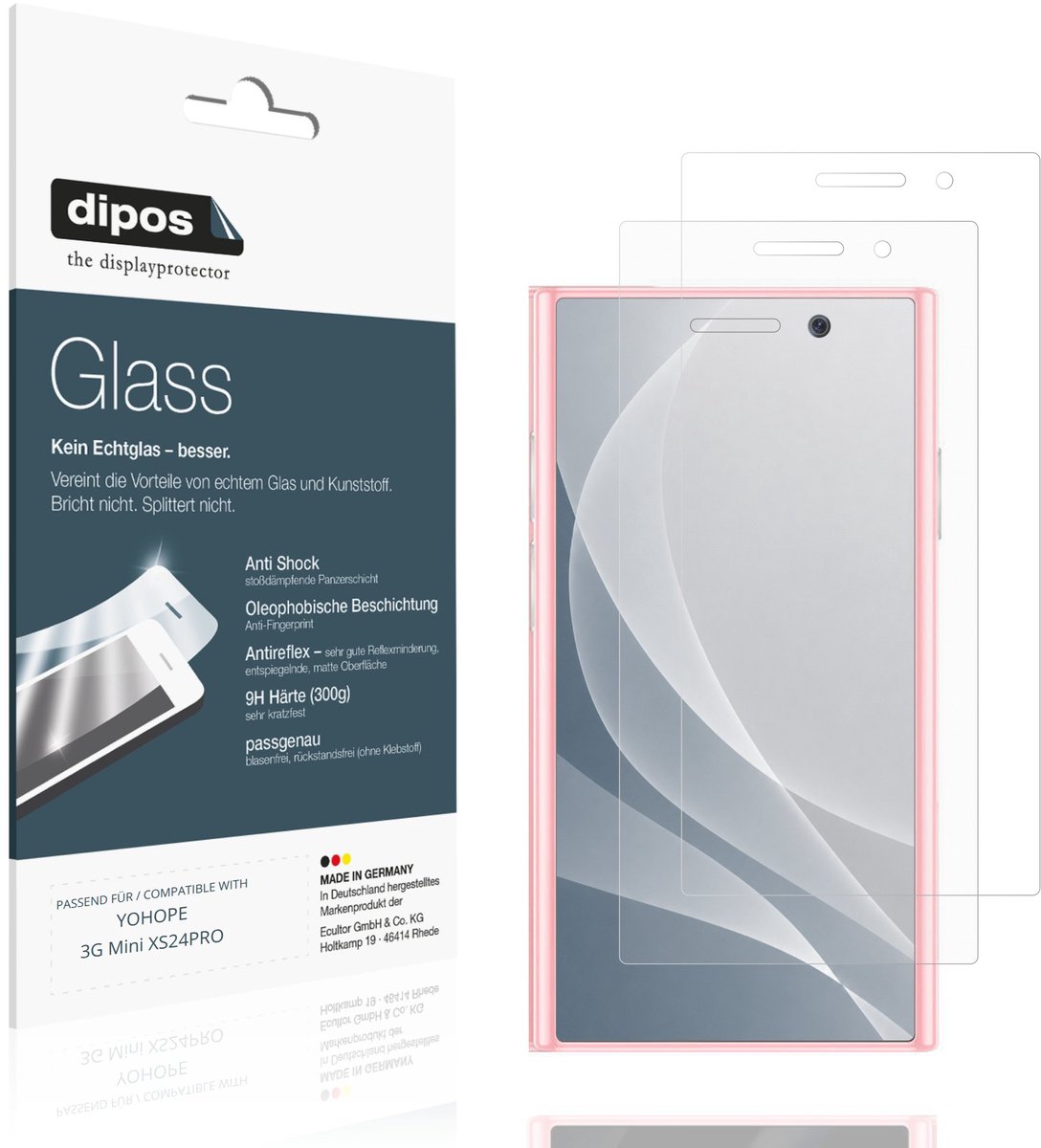 dipos – 2x Matte Pantserfolie geschikt voor YOHOPE 3G Mini XS24PRO | 9H Screenprotector