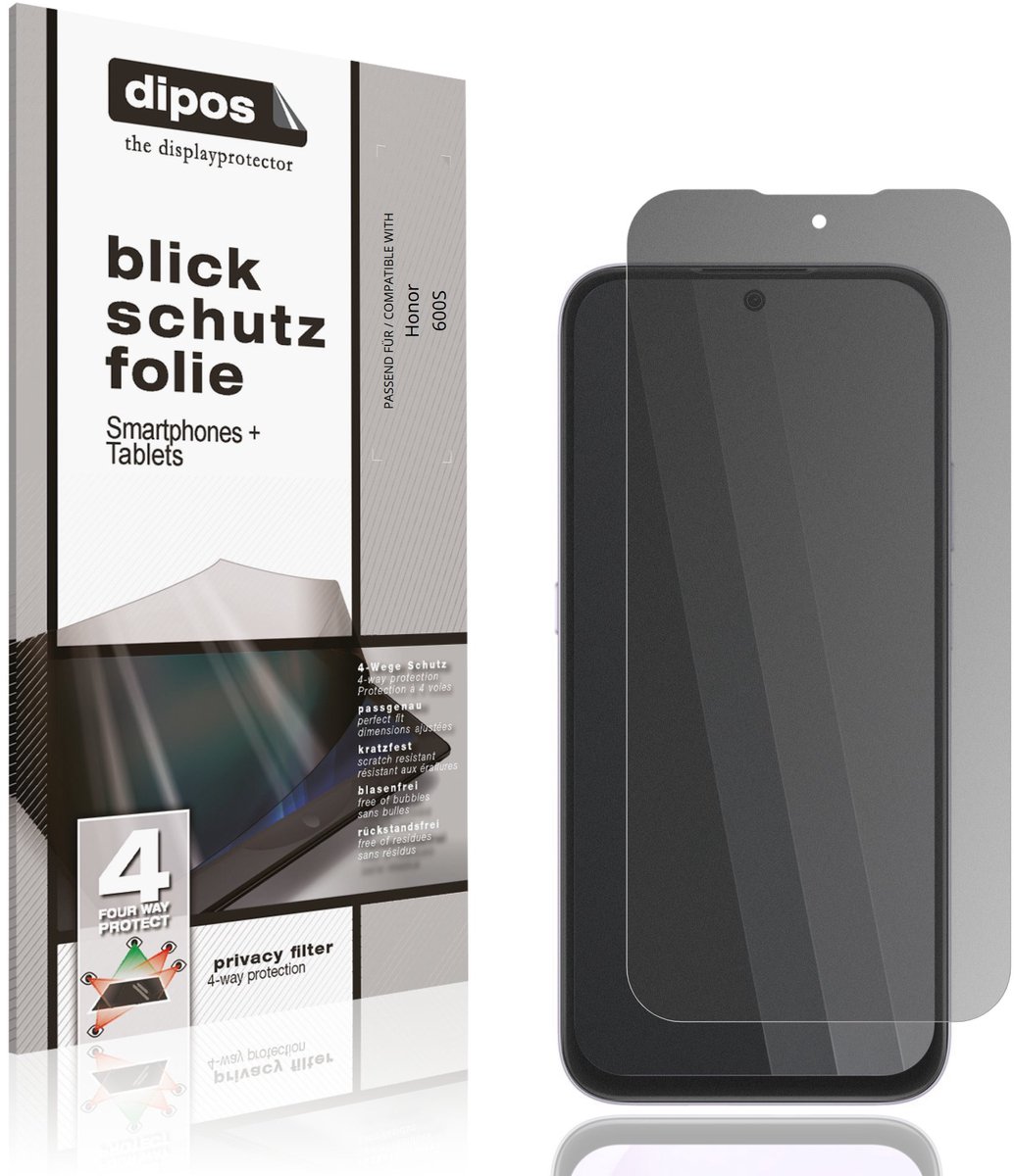 dipos – Matte Privacy Screenprotector geschikt voor Honor 600S | Anti-Spy Beschermfolie