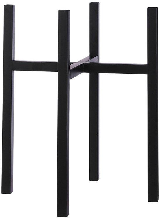 Mica Decorations Ascot Plantenstandaard XL - L42 x B42 x H50 cm - Metaal - Zwart
