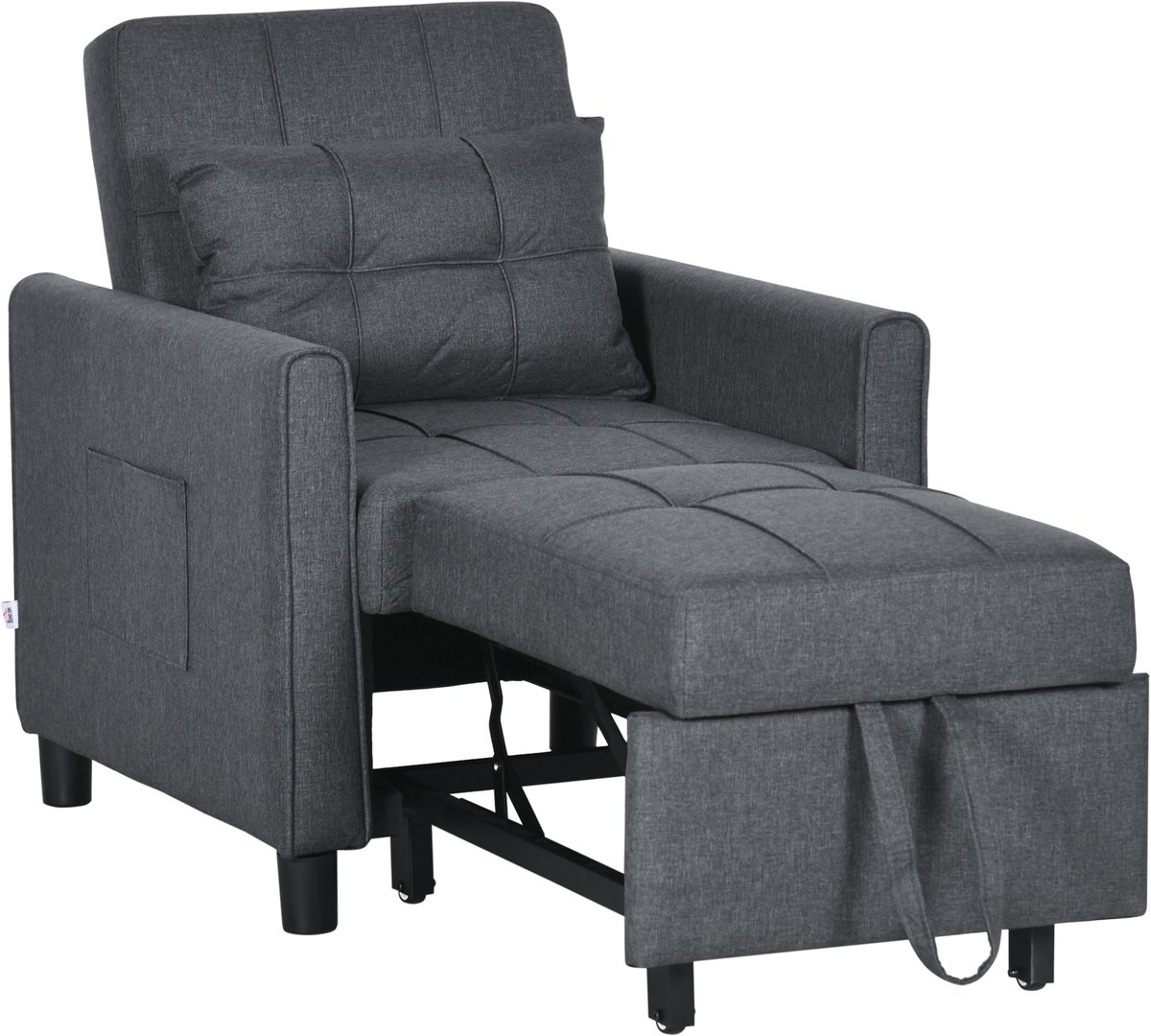 HOMCOM-Stoelbed - Polyester - 82x69x85cm - Grijs