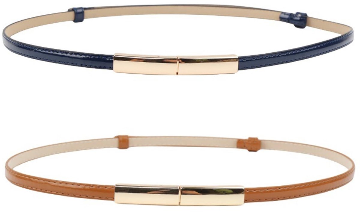 Elzusha - Dunne Riemen voor Vrouwen - Verstelbaar tot 95cm - Blauw & Bruin