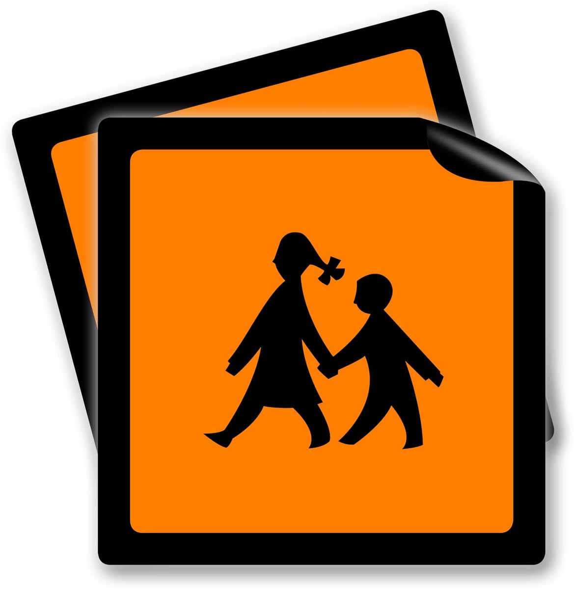 Elzusha - Magnetisch Schoolbus Waarschuwingsbord - Dubbelpakket 30x30cm