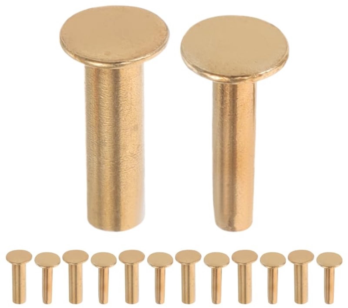 Elzusha - Messing Rivets voor Keukenmessen - 7 Paar - Goud