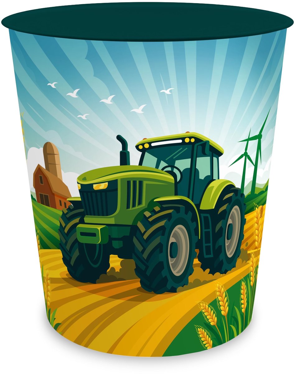 Elzusha - Kindervuilnisbak met Tractor Motief - 11 Liter